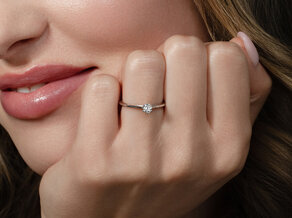 Engagement ring Heaven 6 in 9K yellow gold with diamond 0.20ct G/SI