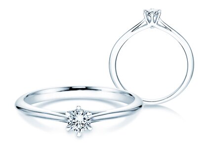 Engagement ring Heaven 6 in 14K white gold with diamond 0.20ct G/SI