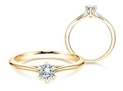 Engagement ring Heaven 6 in 18K yellow gold with diamond 0.05ct G/SI