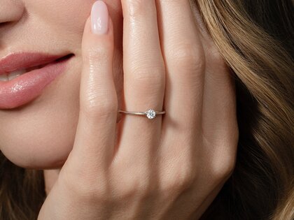 Engagement ring Heaven 6 in 9K white gold with diamond 0.25ct H/SI