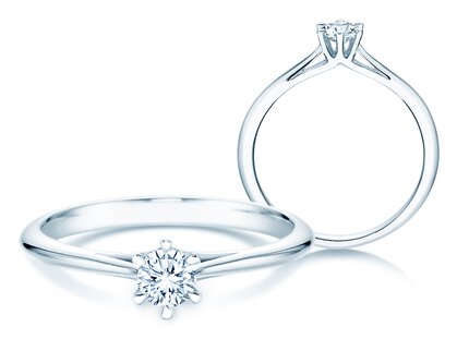Engagement ring Heaven 6 in platinum 950/- with diamond 0.25ct H/SI