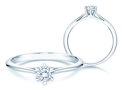 Engagement ring Heaven 6 in 14K white gold with diamond 0.25ct G/SI