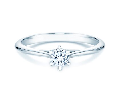 Engagement ring Heaven 6 in 9K white gold with diamond 0.25ct H/SI