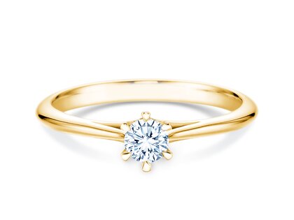 Engagement ring Heaven 6 in 14K yellow gold with diamond 0.25ct G/SI