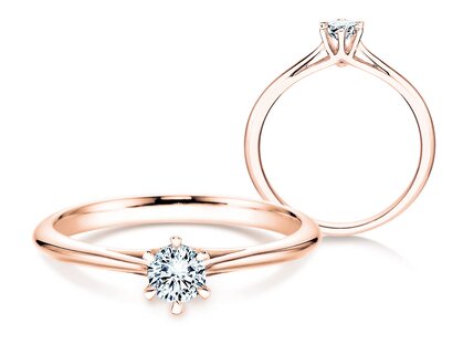 Engagement ring Heaven 6 in 14K rosé gold with diamond 0.40ct G/SI