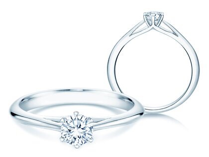 Engagement ring Heaven 6 in 18K white gold with diamond 0.30ct G/SI
