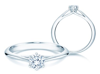 Engagement ring Heaven 6 in 14K white gold with diamond 0.30ct G/SI