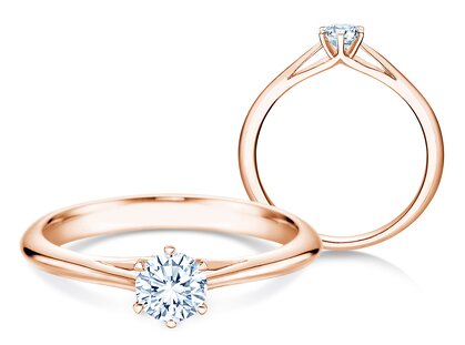 Engagement ring Heaven 6 in 14K rosé gold with diamond 0.30ct G/SI