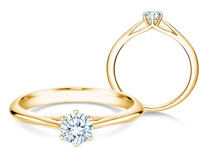 Engagement ring Heaven 6 in 14K yellow gold with diamond 0.30ct G/SI