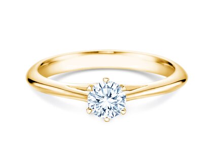 Engagement ring Heaven 6 in 18K yellow gold with diamond 0.30ct H/SI