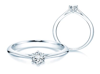 Engagement ring Heaven 6 in platinum 950/- with diamond 0.30ct G/SI