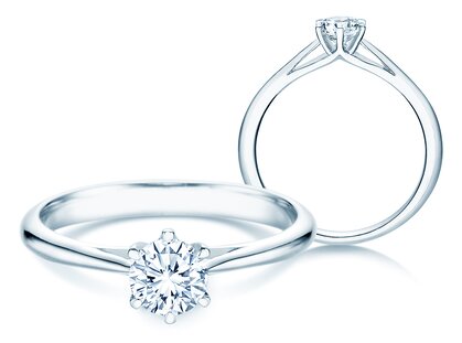 Engagement ring Heaven 6 in platinum 950/- with diamond 0.40ct G/SI