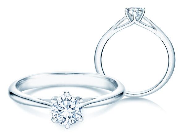 Engagement ring Heaven 6 in platinum 950/- with diamond 0.40ct G/SI