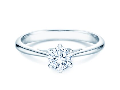 Engagement ring Heaven 6 in platinum 950/- with diamond 0.40ct G/SI