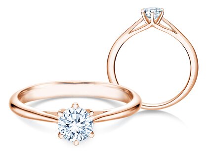 Engagement ring Heaven 6 in 18K rosé gold with diamond 0.40ct G/SI