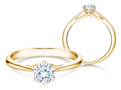 Engagement ring Heaven 6 in 18K yellow gold with diamond 0.40ct G/SI