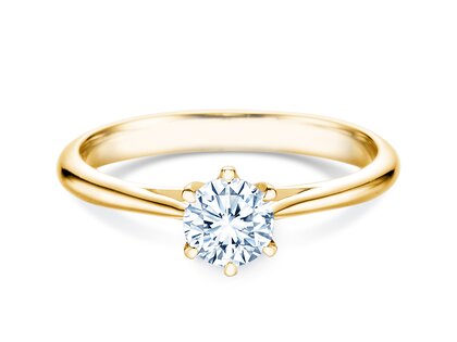 Engagement ring Heaven 6 in 14K yellow gold with diamond 0.40ct H/SI