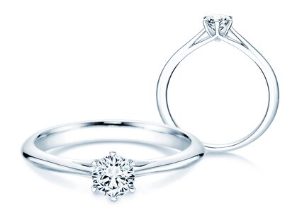 Engagement ring Heaven 6 in 14K white gold with diamond 0.40ct G/SI