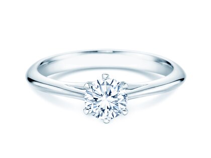 Engagement ring Heaven 6 in 14K white gold with diamond 0.50ct H/SI