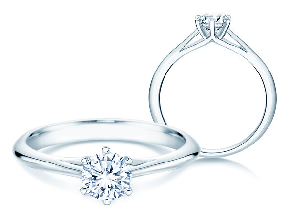 Engagement ring Heaven 6 in 14K white gold with diamond 0.50ct H/SI