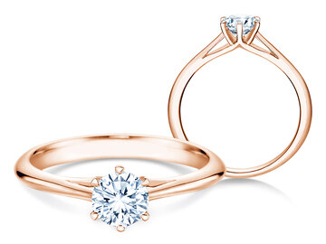 Engagement ring Heaven 6 in 9K white gold with diamond 0.50ct H/SI