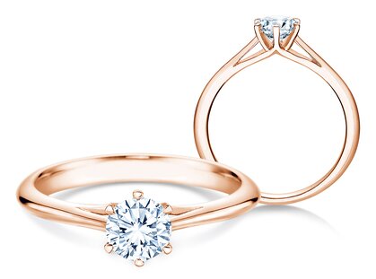 Engagement ring Heaven 6 in 14K rosé gold with diamond 0.50ct G/SI