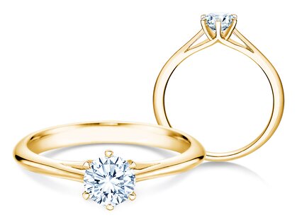 Engagement ring Heaven 6 in 14K yellow gold with diamond 0.50ct G/SI