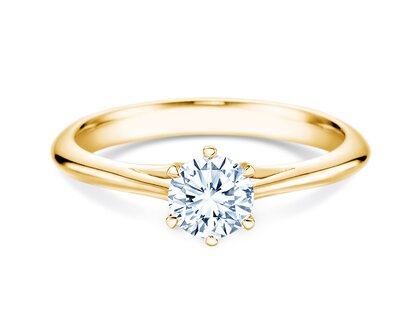 Engagement ring Heaven 6 in 9K yellow gold with diamond 0.50ct H/SI