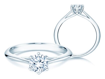 Engagement ring Heaven 6 in 9K white gold with diamond 0.60ct H/SI