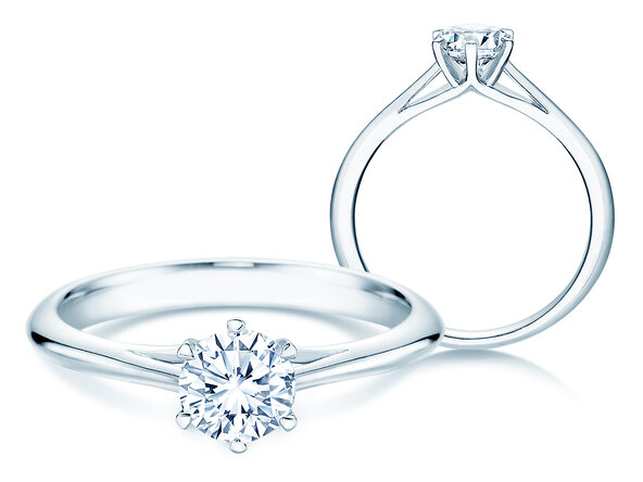 Engagement ring Heaven 6 in 9K white gold with diamond 0.60ct H/SI