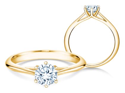 Engagement ring Heaven 6 in 14K yellow gold with diamond 0.60ct G/SI