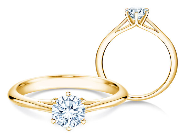 Engagement ring Heaven 6 in 14K yellow gold with diamond 0.60ct G/SI