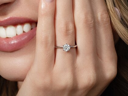 Engagement ring Heaven 6 in 9K white gold with diamond 0.75ct G/SI