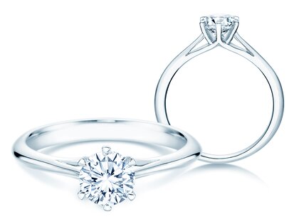 Engagement ring Heaven 6 in 9K white gold with diamond 0.75ct G/SI