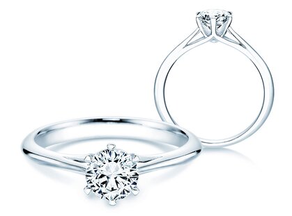 Engagement ring Heaven 6 in platinum 950/- with diamond 0.75ct G/SI