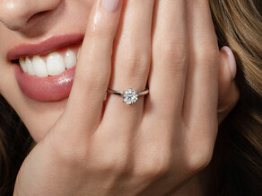 Engagement ring Heaven 6 in 9K yellow gold with diamond 1.00ct H/SI