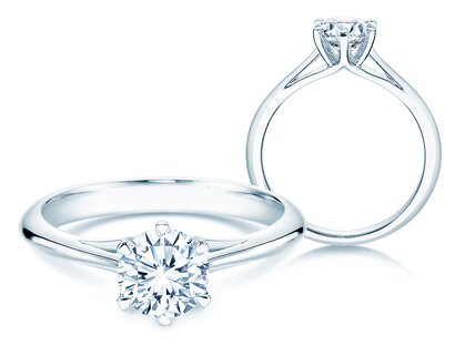 Engagement ring Heaven 6 in 14K white gold with diamond 1.00ct G/SI