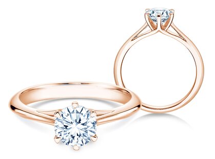 Engagement ring Heaven 6 in 14K rosé gold with diamond 1.00ct G/SI