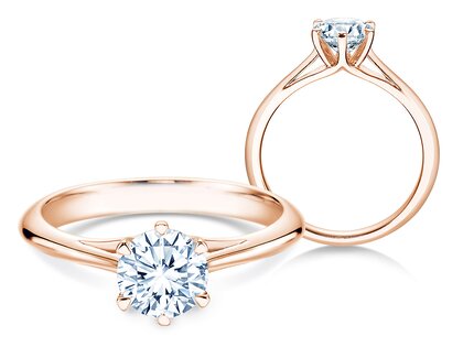 Engagement ring Heaven 6 in 14K rosé gold with diamond 1.00ct G/SI