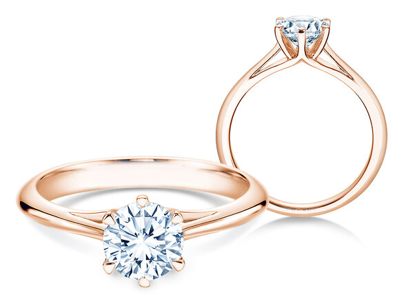 Engagement ring Heaven 6 in 14K rosé gold with diamond 1.00ct G/SI