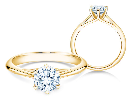 Engagement ring Heaven 6 in 9K white gold with diamond 1.00ct H/SI