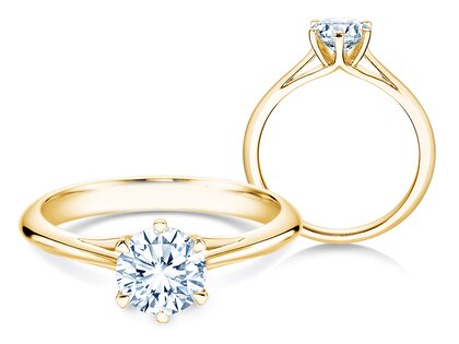 Engagement ring Heaven 6 in 9K yellow gold with diamond 2.50ct G/SI