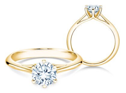 Engagement ring Heaven 6 in 14K yellow gold with diamond 1.00ct G/SI