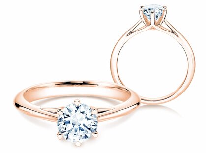 Engagement ring Heaven 6 in 18K rosé gold with diamond 1.00ct G/SI