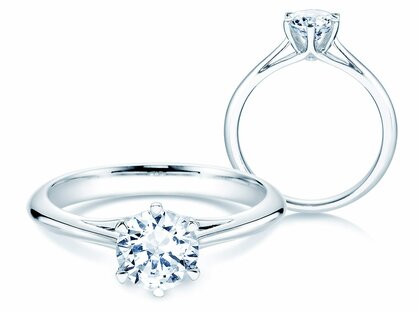 Engagement ring Heaven 6 in platinum 950/- with diamond 1.00ct G/SI