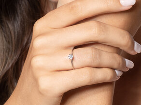 Engagement ring Heaven 6 in silver 925/- with diamond 0.15ct G/SI