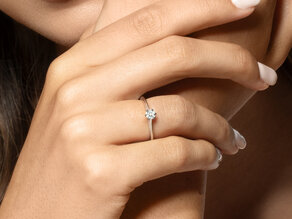 Engagement ring Heaven 6 in 14K yellow gold with diamond 0.25ct G/SI