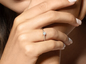 Engagement ring Heaven 6 in 9K white gold with diamond 0.25ct H/SI