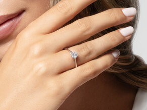 Engagement ring Heaven 6 in platinum 950/- with diamond 0.40ct G/SI