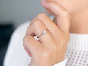 Engagement ring Heaven 6 in 9K white gold with diamond 0.25ct H/SI